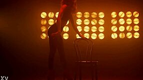 Sensual Pole Dance Strip Tease: Clothes Ripped Off Shaved Pussy?