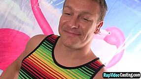 hot latina milf at gloryhole sucking and fucking