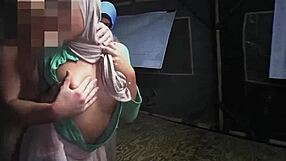 Extreme skinny teen 18+ dives into first time sneaking in the military base