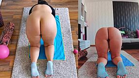 dual cam captures relaxing naked yoga workout session