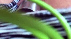 Masterbate with daughter's thong in kitchen while fucking ass