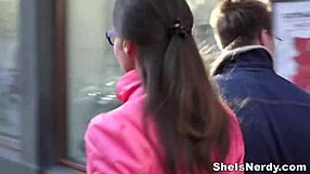 nerdy teen ananta shakti in glasses lingerie kissing pussy cumshot hardcore