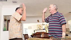 Green eyes teen 18+ gives blowjob and facial, chillin with old guy.