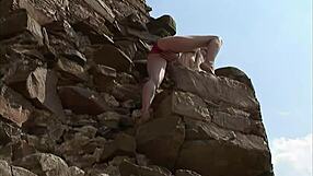 Hey, check out coed ana fey rubbing her pussy over panties outdoors where anyone watches