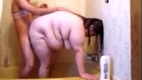 Sissy fucks wife in shower making her deepthroat then anal fuck with creampie
