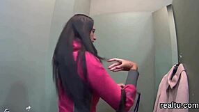 Striking Czech Cutie Seduced In Mall, Rode In POV!