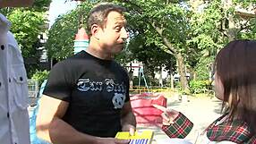 Cute Asian With Hairy Pussy Bends Over For Handjob, Fingering, Cowgirl, And Deepthroat In MMF Threesome