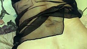 suggestive wife in lingerie rides cowgirl for homemade anal debut