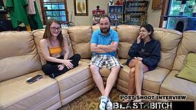 intense backstage blowjob from mira monroe in latex before hard fucking close up shaved pussy