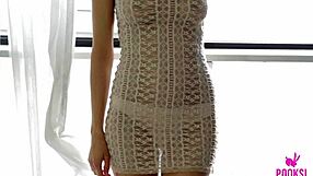 janna o strips the blonde hottie, playing with her perky tits 😍