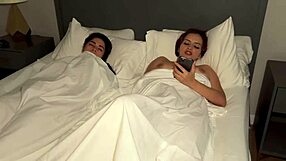 My milf stepmom fucks me in my step dads bed while he comes home from work