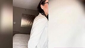 horny cougar uses dildo after long office day