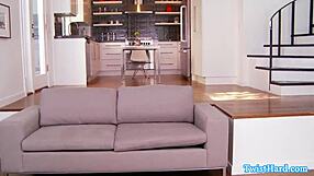 Kennedy Leigh licks up his cum after fingering and masturbation