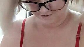 Shorts Reveal Big Pussy Lips On Mature Milf With Big Natural Tits