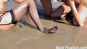 Pantyhose stockings orgy scene