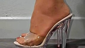 Cute Little Cocktease In Heels And Pantyhose Shows Small Cock