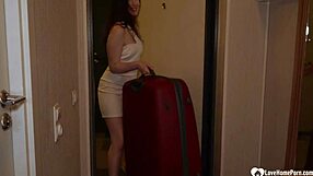 I pin her to the wall for bent-over blowjob 😏