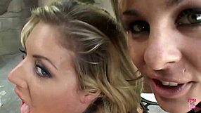 These two blonde sluts Isabel Ice and Velicity Von get their asses banged hard with rough group sex.