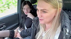 teaching her to drive but we end up in the back seat outdoors