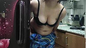 Indian Stepmom Watches and Fucks Her Stepson in the Kitchen