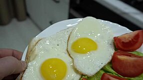 Stepsister MADE Breakfast, So I FED Her Cum Roughly