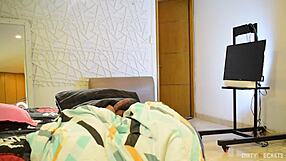 lil timy discovers her stepmom's toy and uses it in missionary position