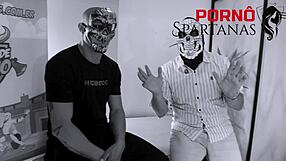 Gaby interacts with Spartan Akillies in a casting session.