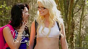 Outdoor Lesbian Action. Horny Pornstars Licking Wet Cunts and Sucking Boobs