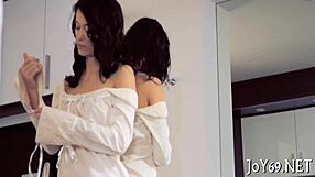 Elegant Barely Legal Teen 18+ Plays Softcore Solo. She Fingers Wet Pussy and Uses Dildo in Nude Gangbang Setup.