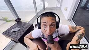 Gia Lovely Bounces On Louie's BBC In Close Up