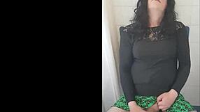 Crossdressing Bisexual Sissy Shoots Big Load