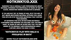 Hotkinkyjo Play With Balls & Prolapse In Bath