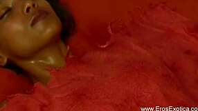 touchign and feeling her sensitive pussy arousement