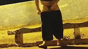 Intense public cumshot on soccer field, almost caught!