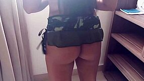 Morena latina betrays army lieutenant in hotel