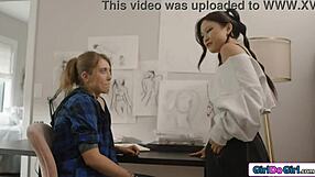 Asian Coed Lulu Chu Seduces Former Babysitter Electra Rayne With Lesbian Passion