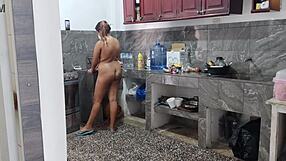 Naked Stepdaughter Teases Stepfather Home