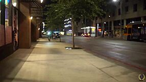 Cameron Skye bends over for a blowbang with big cocks, getting hornier as Rome Major fucks her outdoor.