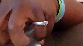 Ebony MILF uses toys to please her big ass.