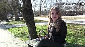 19 year blonde jess experiences her first porn casting interview and solo sex