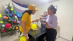 hey, check out this real homemade threesome with two girls and a guy getting wild together