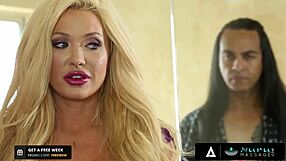 Nuru Massage Voyeur Masturbates During 3-Way