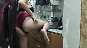 Indian Stepmom Watches and Fucks Her Stepson in the Kitchen