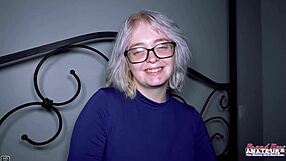 Busty blonde annie archer in shaved pov scene with tight ass and hairless body