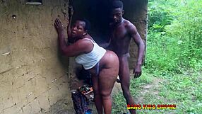 African compilation shows chubby bbw riding big black cock outdoors to orgasm