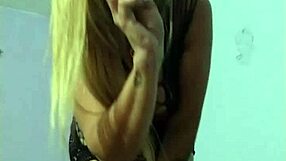 Blonde married woman masturbates in homemade video discovered by neighbor