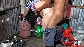 Village girl gives best doggystyle fuck outdoors! Indian milf takes cum in mouth on ranch.