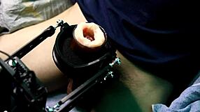 Super masturbation machine with powerful moans from cute bodybuilder