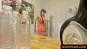 Busty asian milf massage with handjob and nuru