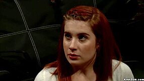 redhead teen gets her big ass whipped in domination